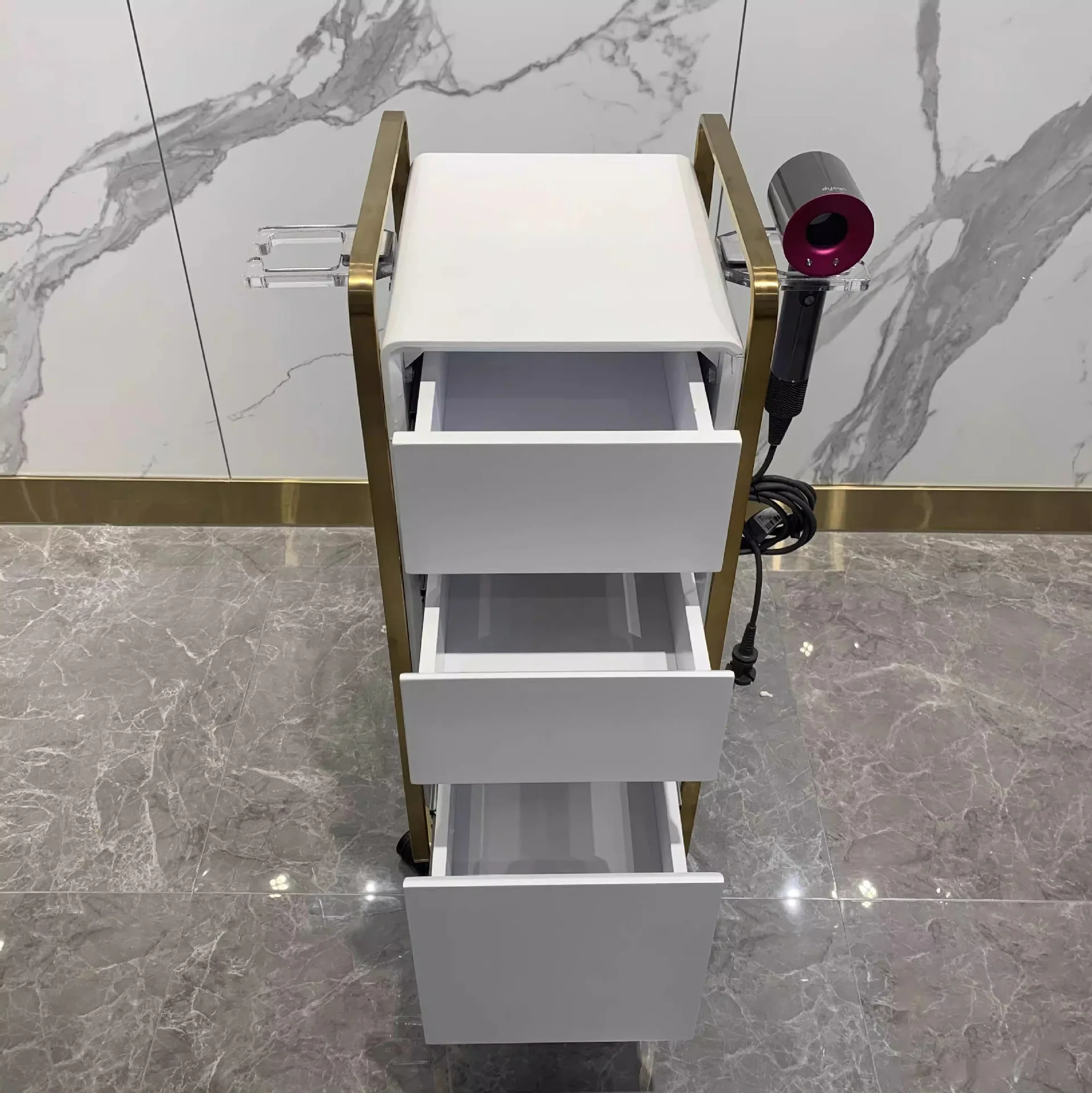 Wholesale Barber Shop Trolley Professional Salon Furniture Beauty Salon Cart Durable Hair Salon Trolley Cart for Barber Shop