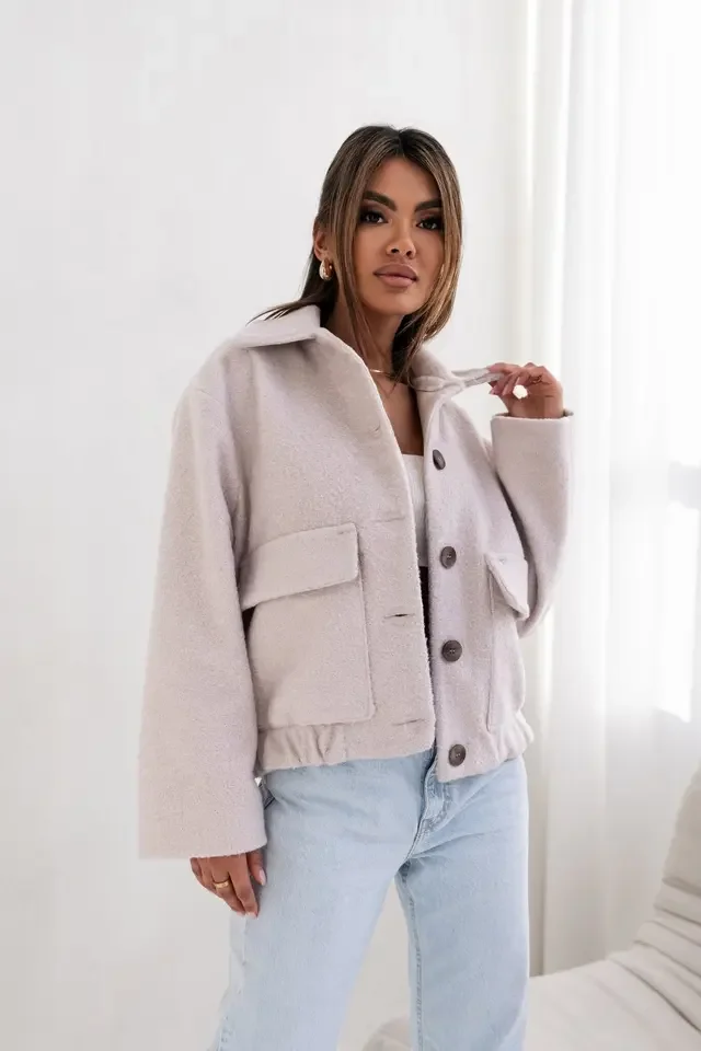 Autumn Winter New Commuting Coat For Women Fashion Solid Color Lapel Single Breasted Long Sleeve Large Pocket Short