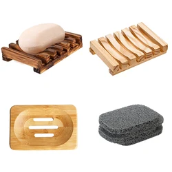 Soap Box Natural Bamboo Dishes Bath Soap Holder Bamboo Case Tray Wooden Prevent Mildew Drain Box Bathroom Washroom Tools