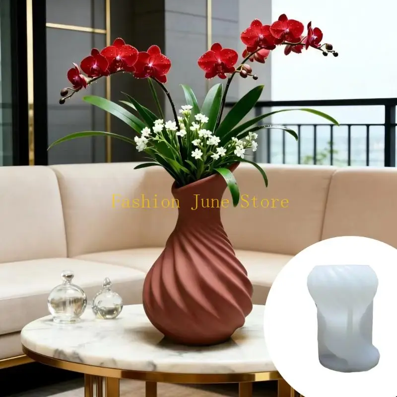 N5KA Multiple Use Twisted Vase Silicone Mold Crafting Tool for Resin Projects