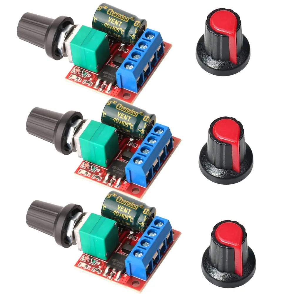 3pcs Mini DC Motor PWM Speed Controller, DC 5V-35V 5A Speed Adjustable Switch Module, 6V 12V 24V Variable Voltage Regulator