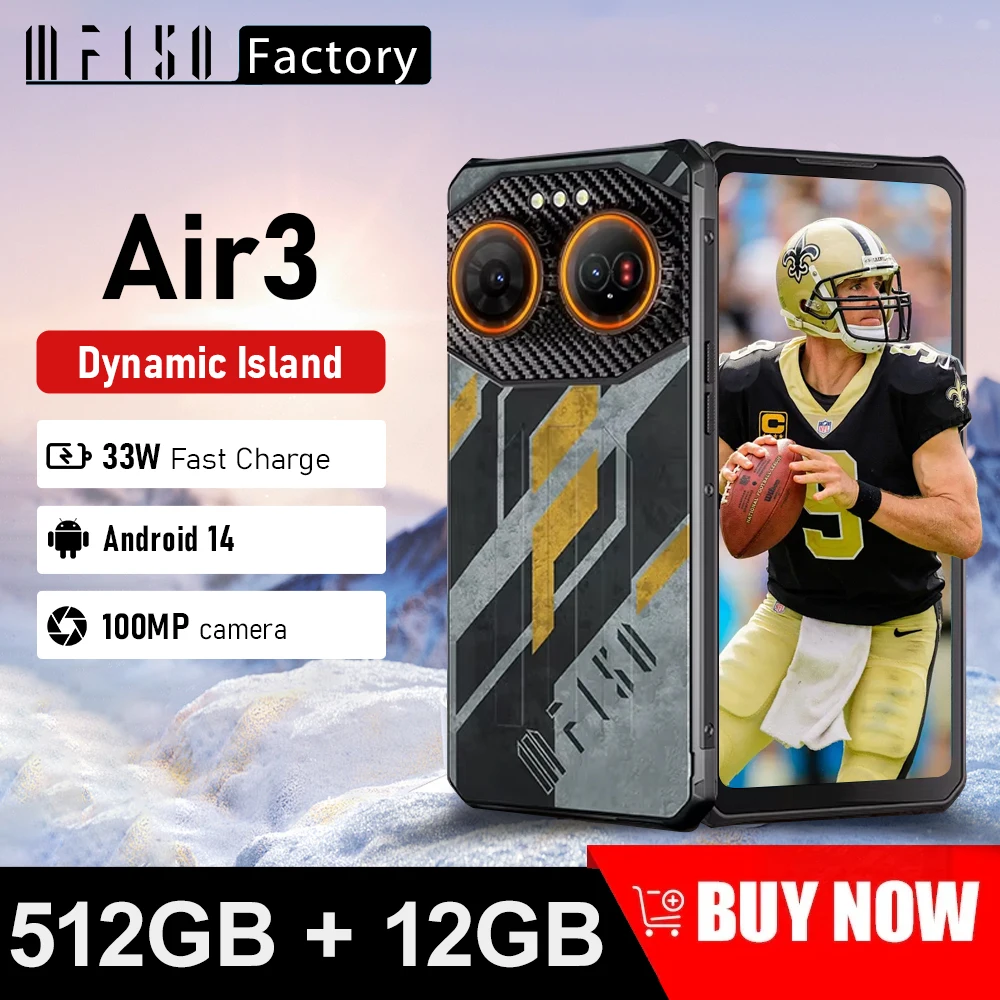 IIIF150 Air3 Rugged Phone 512GB 12GB Dynamic Island 100MP Camera Android 14 G96 Phone Ultra Thin Rugged 30W Fast Charge