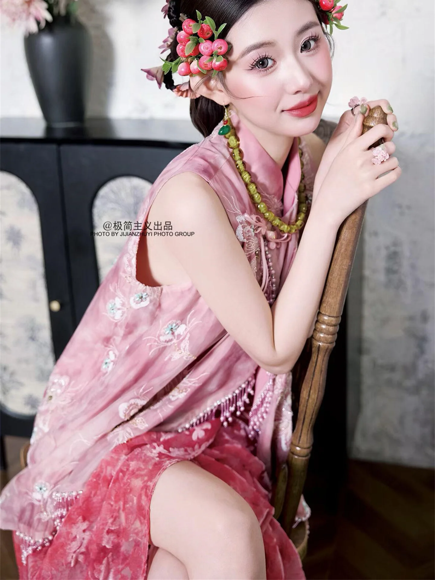 

Новое розовое платье в китайском стиле для портретной фотосъемки, этнический традиционный женский костюм Epicyon Pavilion