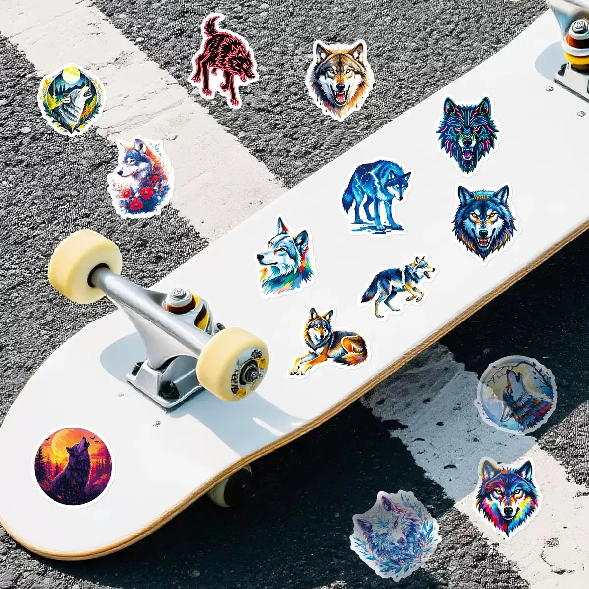 10/56 Uds. Pegatinas de animales de lobo fresco, decoración artística de PVC impermeable estética, taza de agua para ordenador portátil, pegatina para teléfono y portátil, juguete para niños