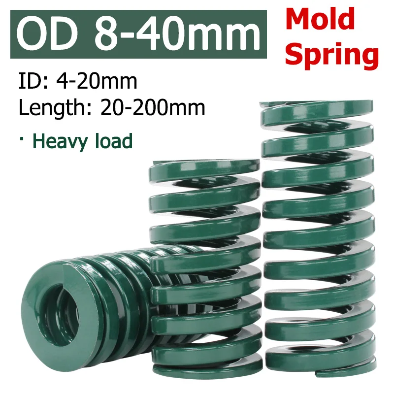 1szt Zielona sprężyna dociskowa do form o dużym obciążeniu Średnica zewnętrzna 8 10 12 14 16 18 20 22 25 27 30 35 40mm Długość 20-200mm