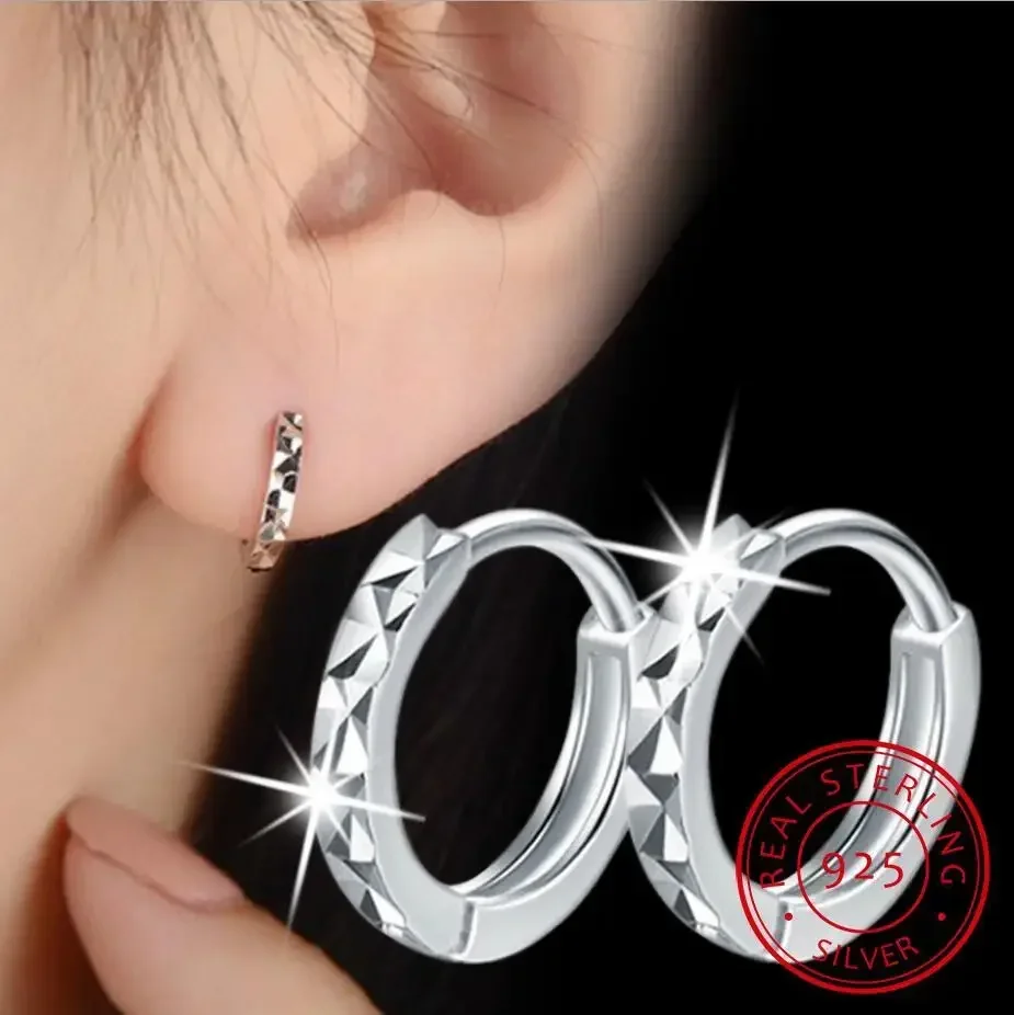 Luxury Designer 925 Sterling Silver Hoop Earrings Luxury Mini Loop Circle Small For Women Mens Girls Kids Jewelry Holiday Gifts