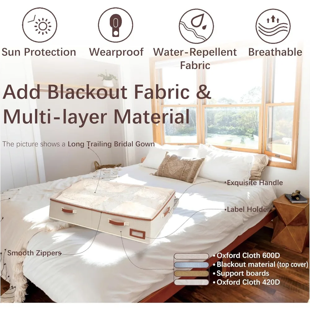 Caja de almacenamiento grande para vestido de novia con papel sin ácido y guantes de microfibra para preservación