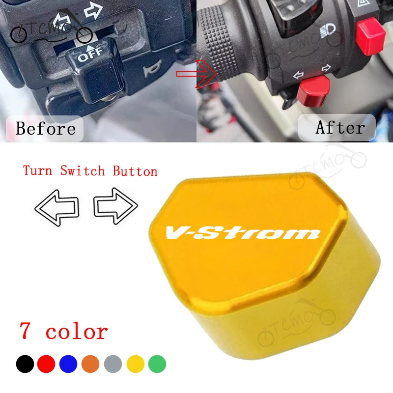 For Suzuki Vstrom 650 v-strom 650 1000/xt DL650 1000 250 v strom650 CNC Aluminum Motorcycle Button Turn Signal Switch Key Cap