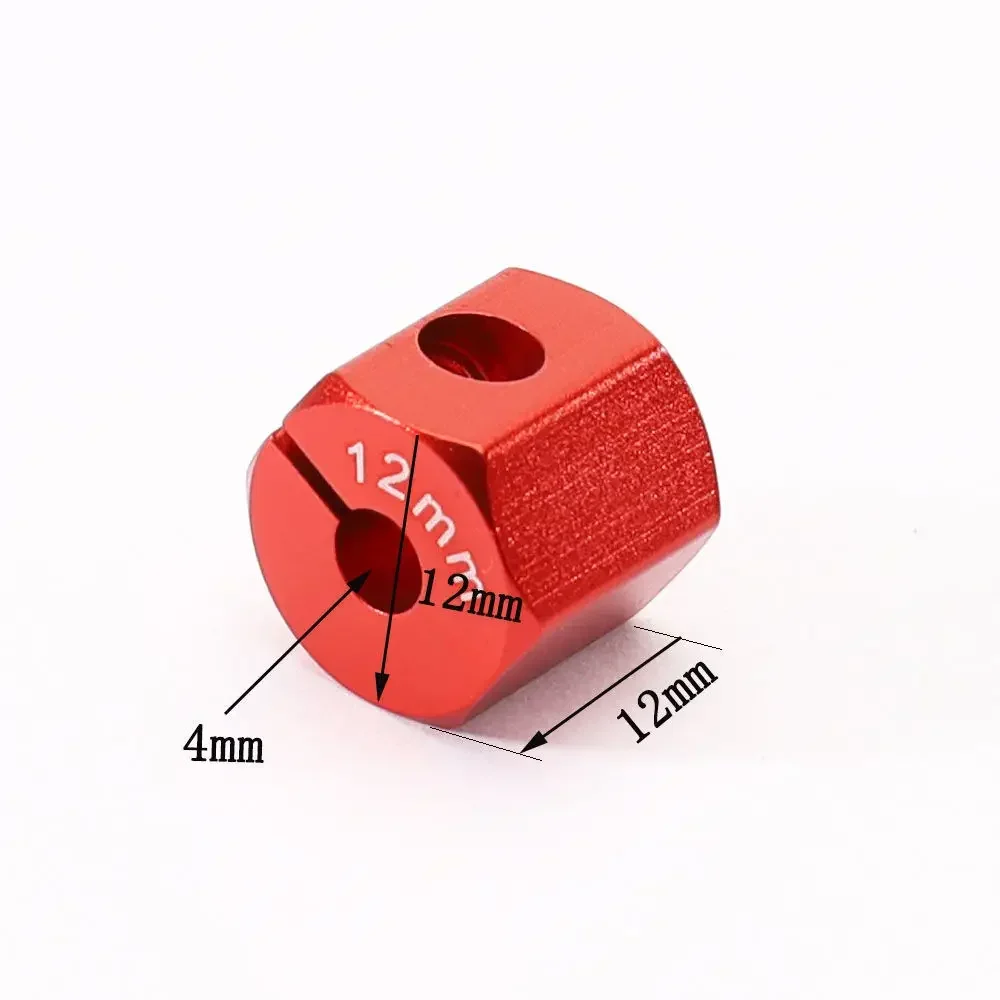 Moyeu Hexagonal de Roue de 12mm d'Épaisseur 7/8/9/10/11/12mm, Pièce de Voiture pour 1/10 RC Inoler Axial SCX10 MST 90046, 4 Pièces