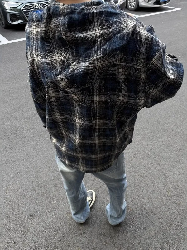 الأمريكية الرجعية منقوشة مقنعين irt الرجال ربيع الخريف العصرية فضفاضة عادية تنوعا زوجين يهتف معطف طويل Sve