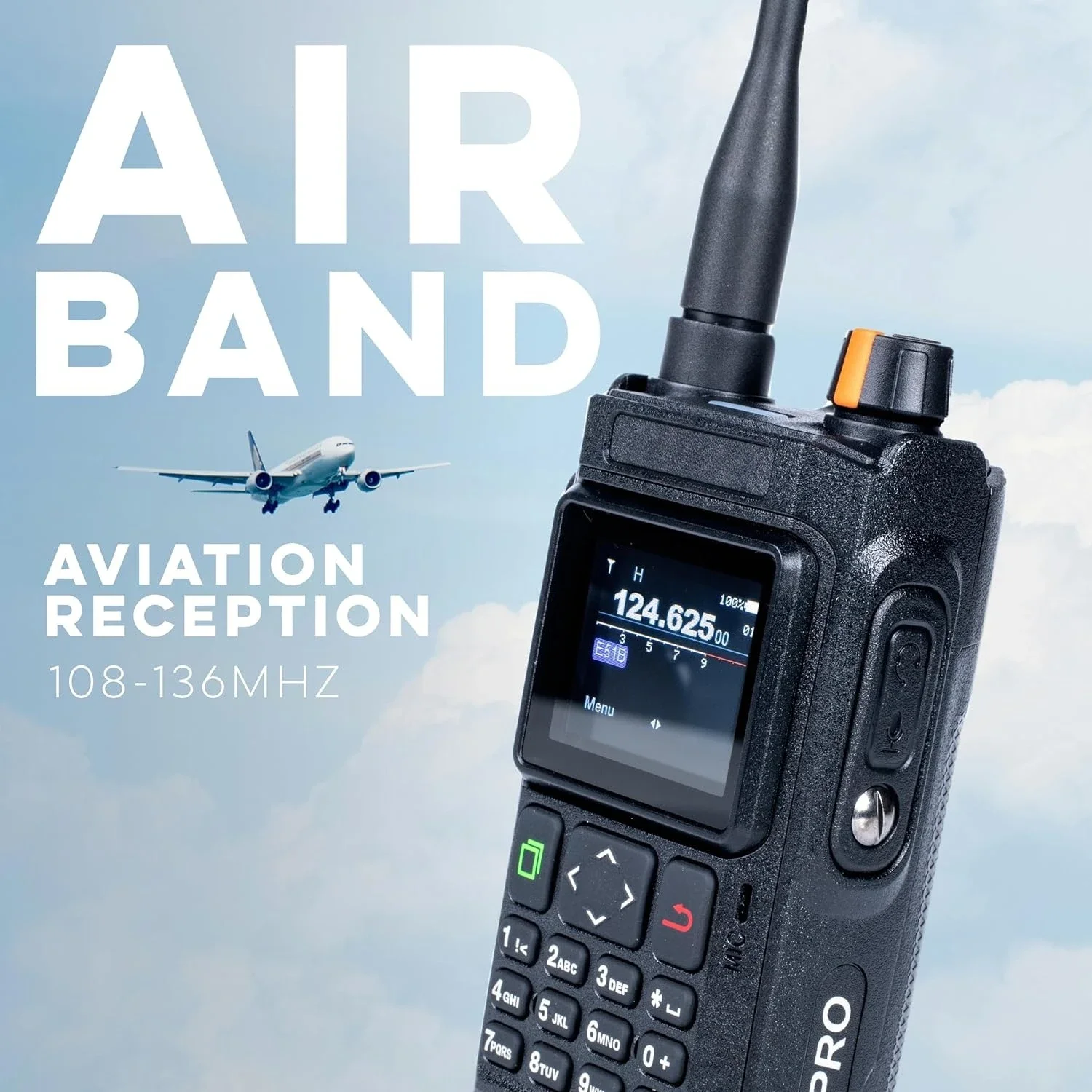 Aviation Band Scanner, NOAA Weather Alerts UV-PRO IP67 Dual Band VHF/UHF Two-Way Radio - APRS, Bluetooth, GPS, Text Messaging