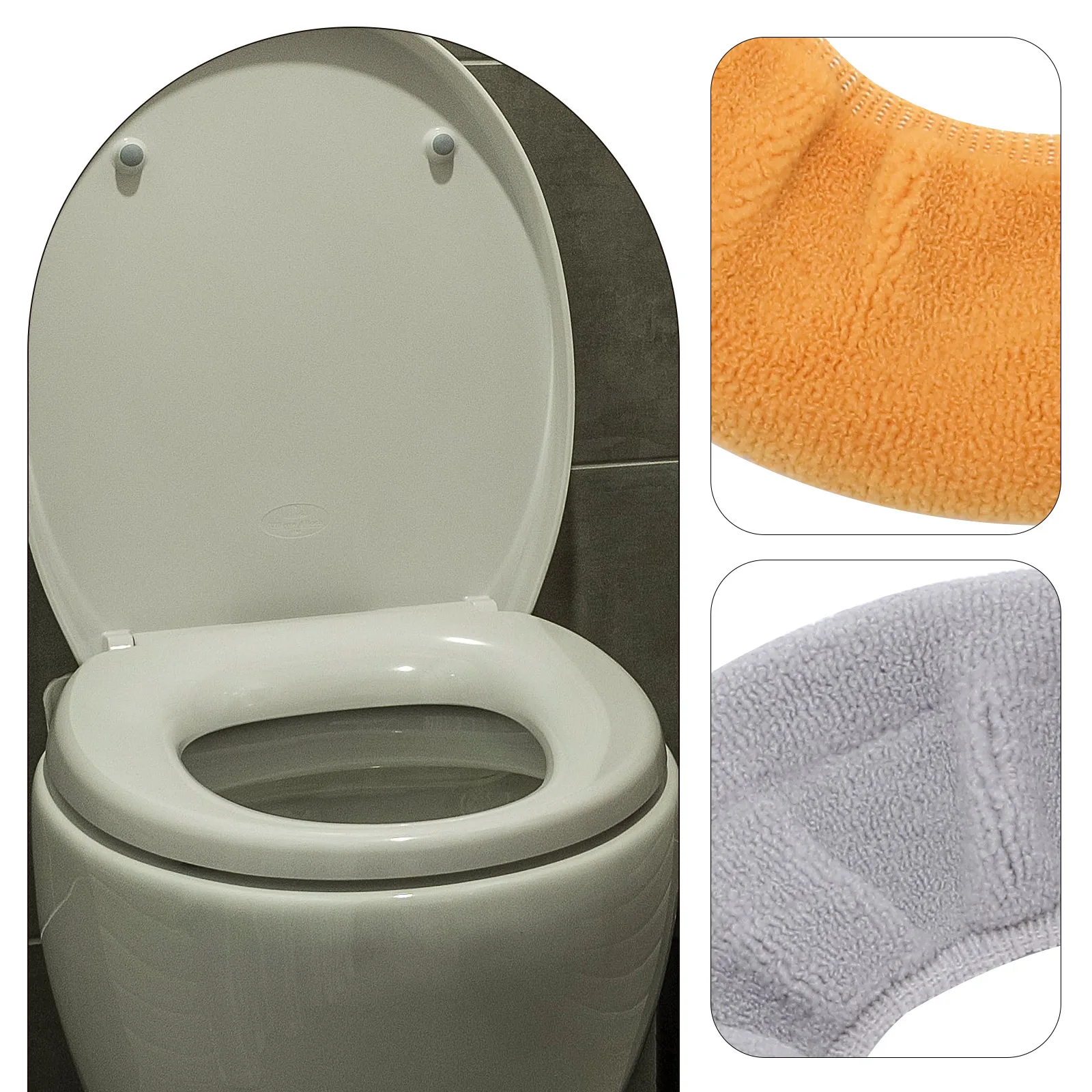 

3 Pcs Seat Cover Pad Washable Polyester Cushion Bathroom Travel Lid Mat Toilet Seat Covers For Bathroom Home Use Soft Reusable