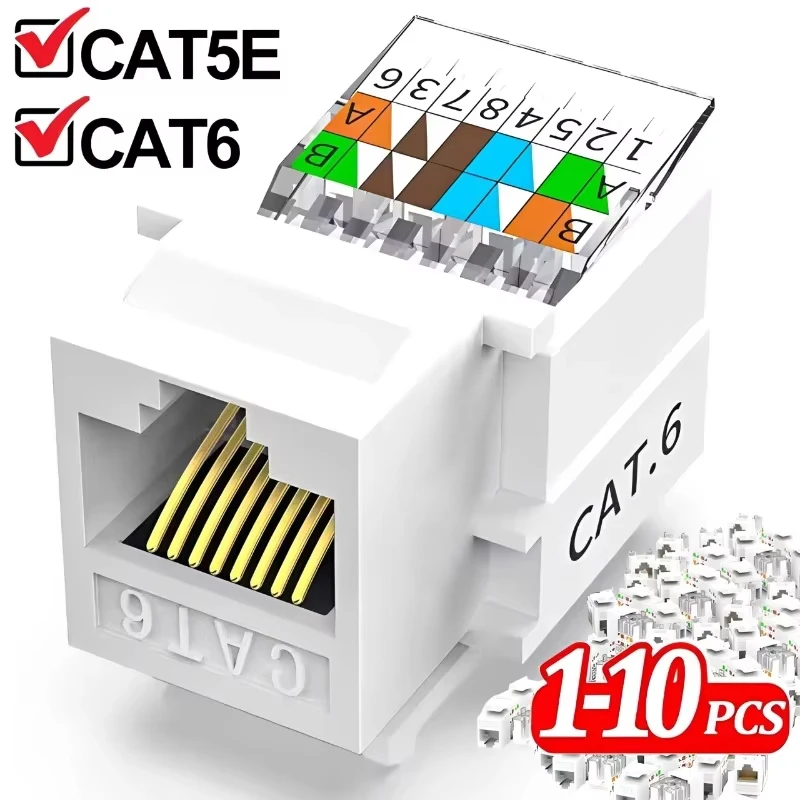 RJ45 Network Module RJ45 Connector Information Socket CAT6 Cable Patch Panel For Wall Adapter Coupler Network Patch Panel Module