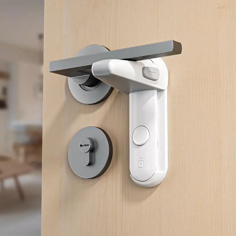 Baby Proofing Door Handle Lock,Childproofing Door Knob Lock Easy To Install And Use Door Lever Lock No Drilling Required