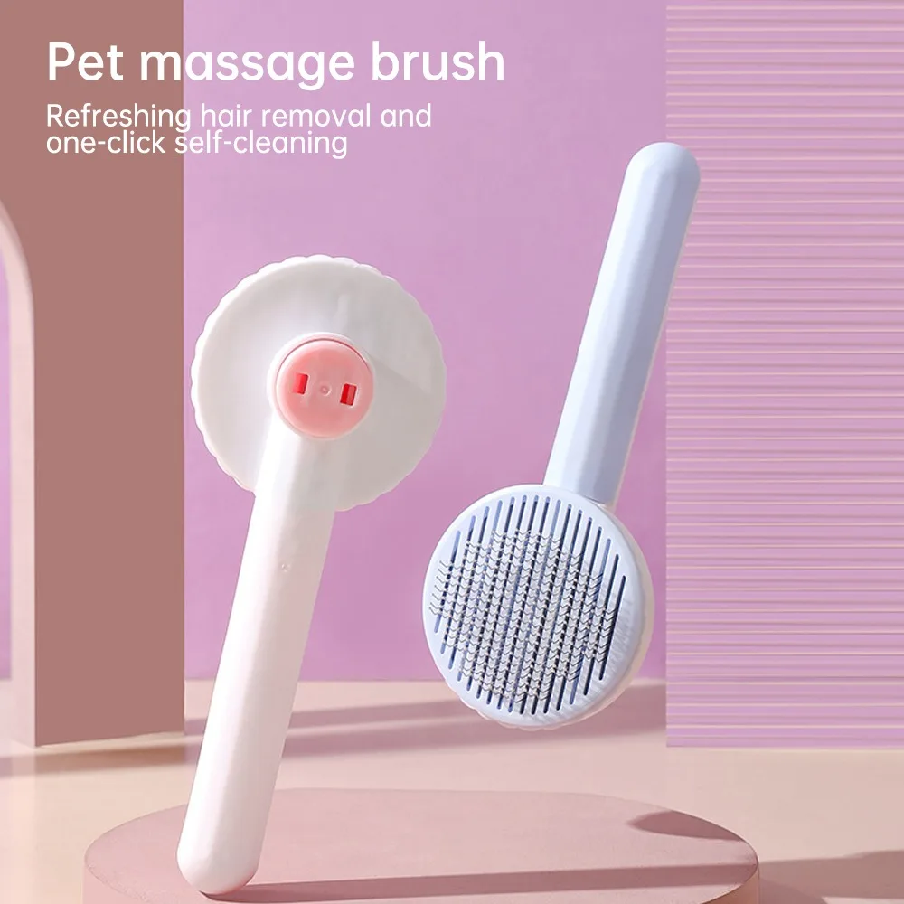 Cat Brush Pet Comb Self Cleaning Slicker Brush Remove Hair Grooming Brush Pet Dematting Comb Beauty Slicker Dog Comb