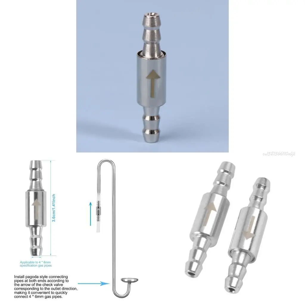 27RB 2PC水槽チューブ用のステンレス鋼エアバルブCO2レギュレーターチェックバルブ