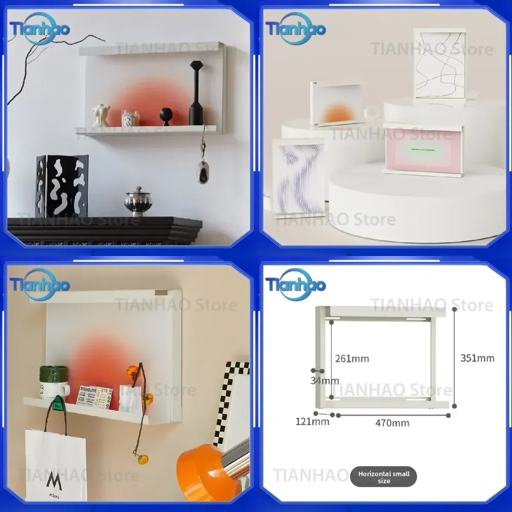 Modern Metal Electric Box Cover with Light Wall-Mounted Hidden Storage Shelf Multi-Functional Decorative Organizer for Home