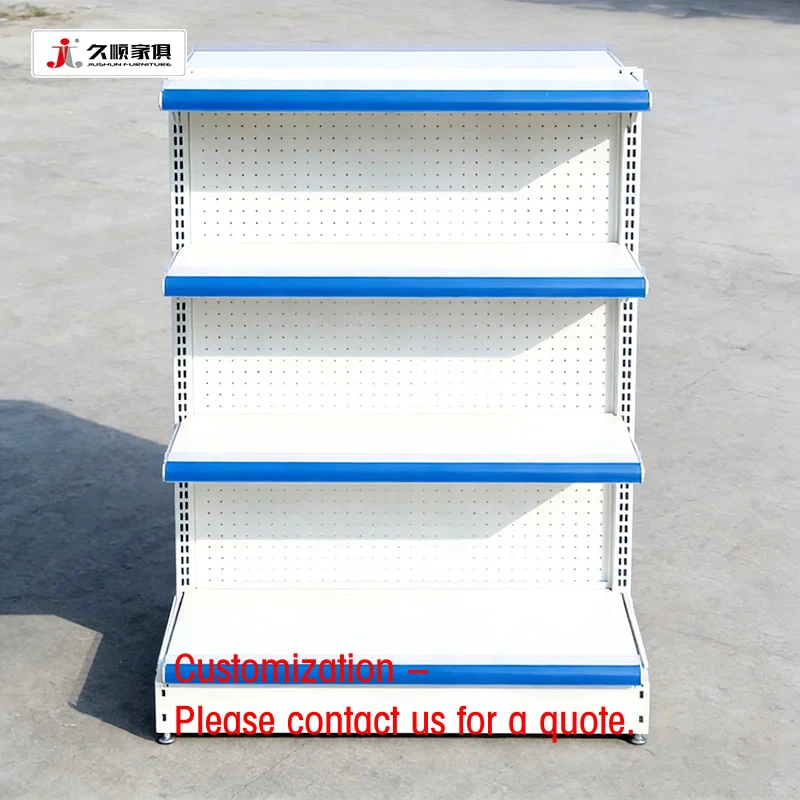 custom.JIUSHUN High Standard Grocery Shelves Gondola Estantes Convenience Supermarket Shelves Retail