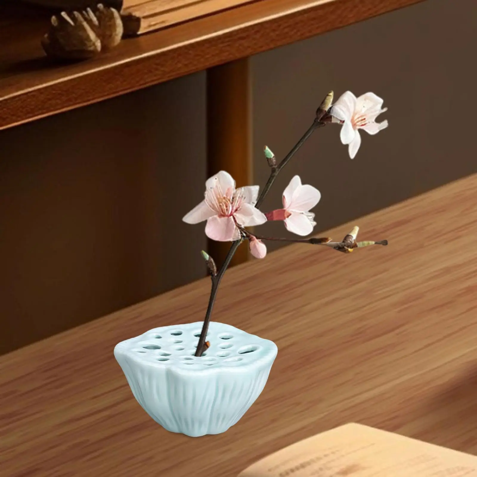 Lotus Pod Flower Arrangement Vase Home Decor Decorative Ceramic Flower Pot for Restaurant Tea Room Office Bedroom Living Room