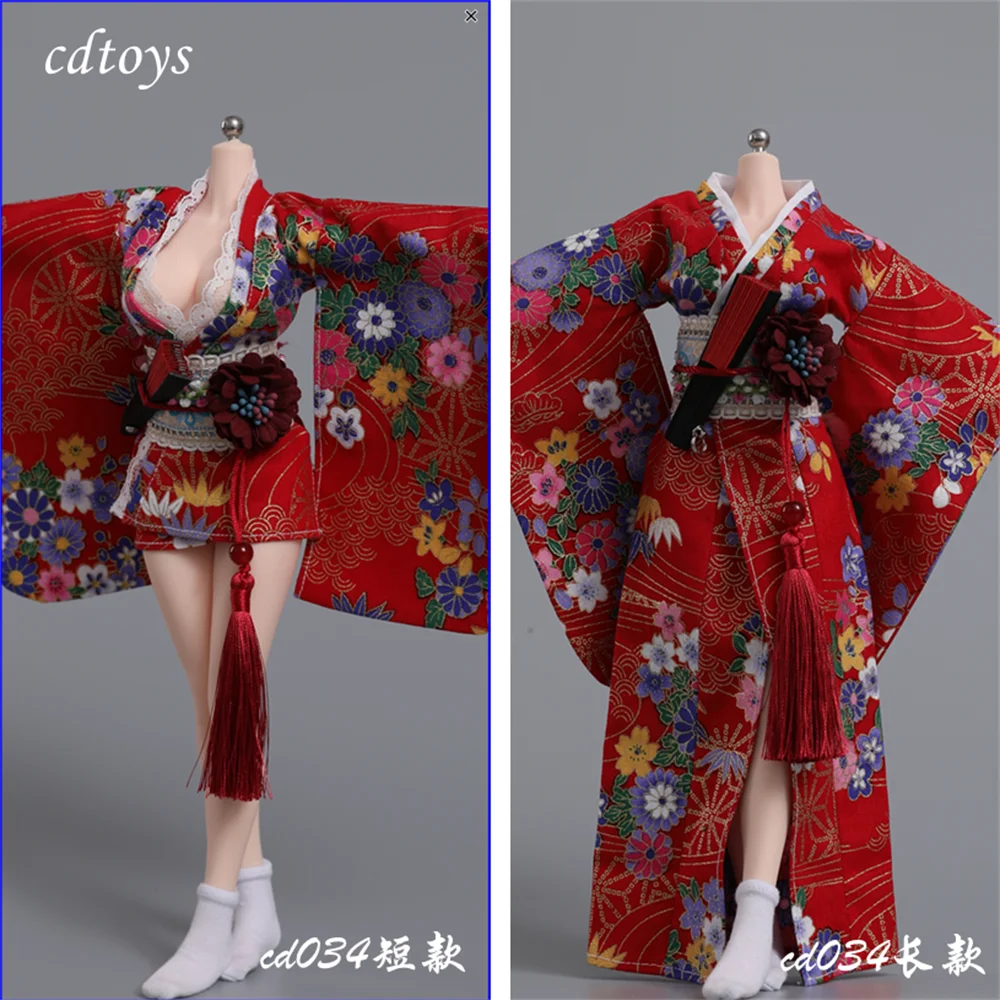 

Cdtoys Cd034 1/6 Female Soldier Kimono Japanese Traditional Suit Kimono Cosplay Uniform Dress Fan Fit 12" Action Figure Model