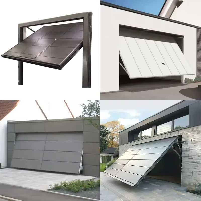 for Modern Custom Aluminum Trackless Integrated Insulated Electric Elevated Garage Door Villa Tilt Design