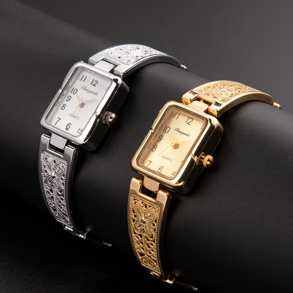 2pcs Luxury Golden Women's Watch Top Brand Small Dial Ladies Quartz Wristwatch Elegant Alloy Female Watch Gift relogio feminino
