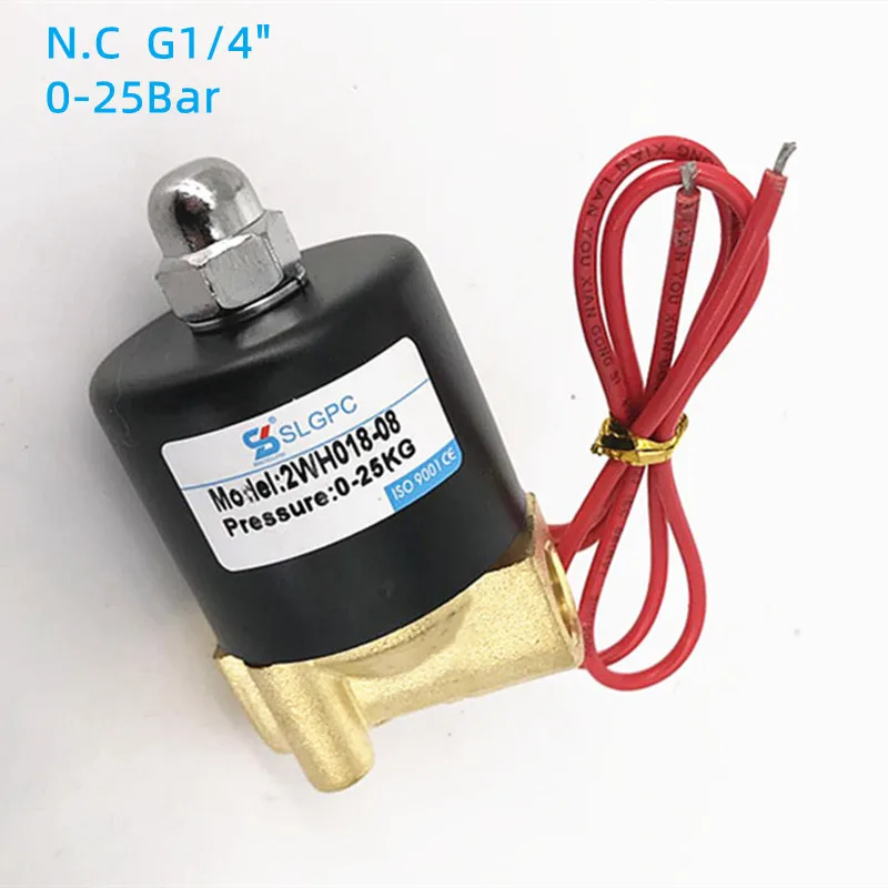 

2 Way 2 Position 2WH018-08 Normally closed high pressure water valve air valve AC220V DC24V SLGPC G1/4" DN8