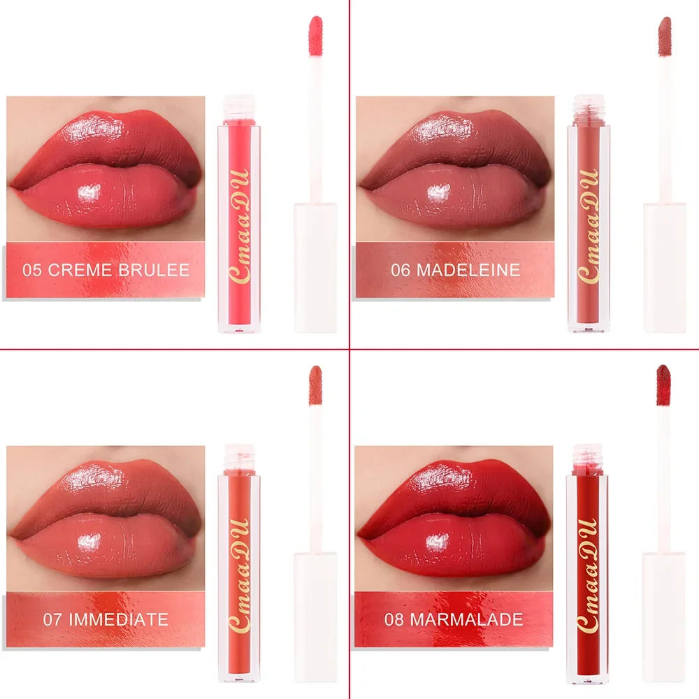 CmaaDu 8 pz/set Nude Bright Lip Gloss come Shimmer Waterproof Long-Lasting Lips Tint idratante cremoso liquido rossetto trucco