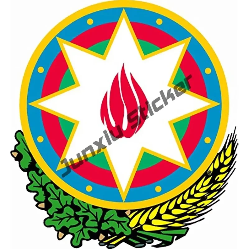 

Azerbaijan Heart Coat of Arms Round Seal Sticker Azerbaijani Gay Rainbow Map Flag Silhouette Creative Waterproof Vinyl Decals