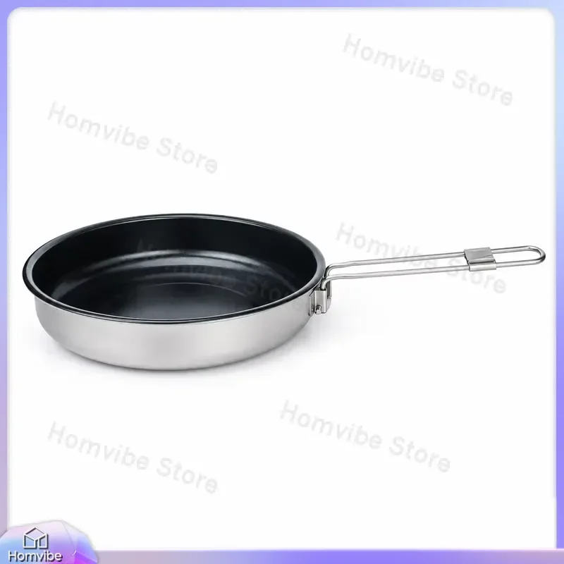 Premium Ultra-Light Non-Stick Titanium Frying Pan for Camping Backpacking Hiking Outdoor Cooking Foldable Stainless Steel