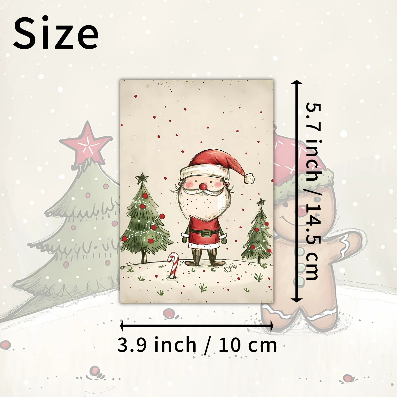 20pcs Vintage Cute Christmas Paper Postcards - Christmas junk journal paper,Collectible Decorative Painting Cards