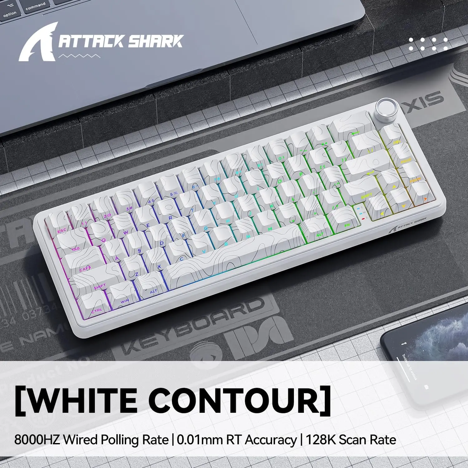 【極美品】ATTACK SHARK X65 PRO HE 磁気軸 ホワイト Amazon | ATTACK SHARK X65 HEラピッドトリガーキーボード、磁気軸、65