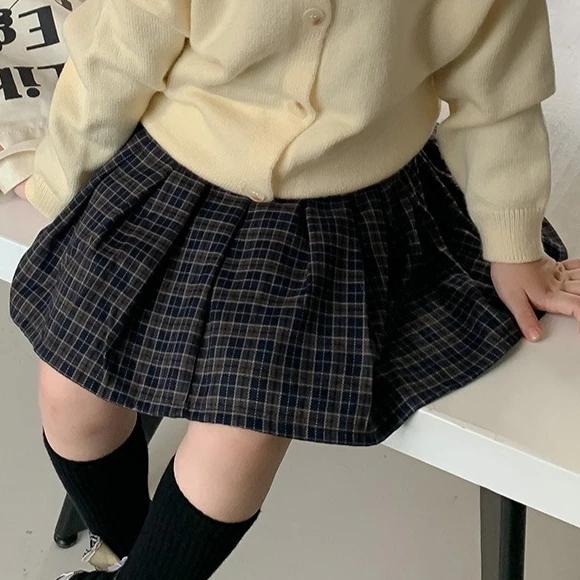 Girls Skirt 2026 Spring and Autumn New Childrens Clothing Korean Style Baby Girl College Style Child Foreign Style Pleated Skirt