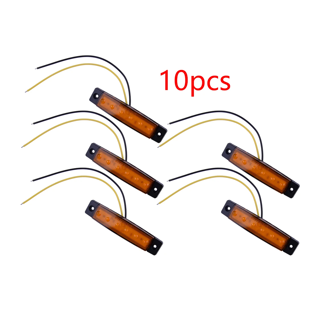 

DWCX, 10 шт., желтый, 6 оформлений, боковой маркер, индикатор, лампа для автомобиля, трейлера, лодки, грузовика, прицепа, каравана, универсальный