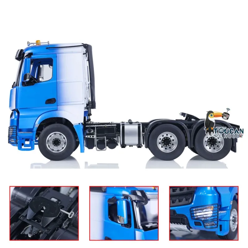 6x6 LESU 1/14 RC Tractor Truck Metal Chassis High Roof Cabin 1851 3363 Radio Control DIY Painted Car 2-speed Gearbox Light Sound
