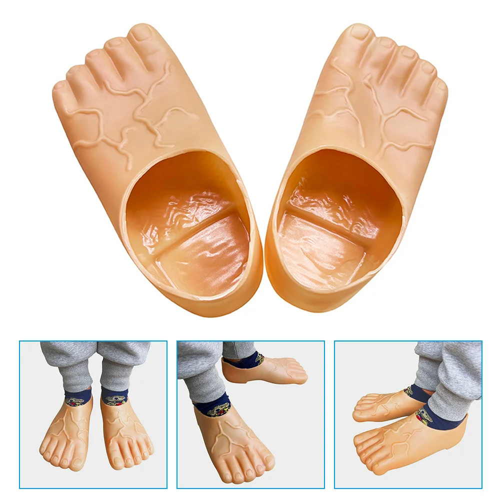 Giant Shoe Covers Outfits Feet Slipper Props Pillar Halloween Shoes Large Bare Plastic Slippers Miss Costume