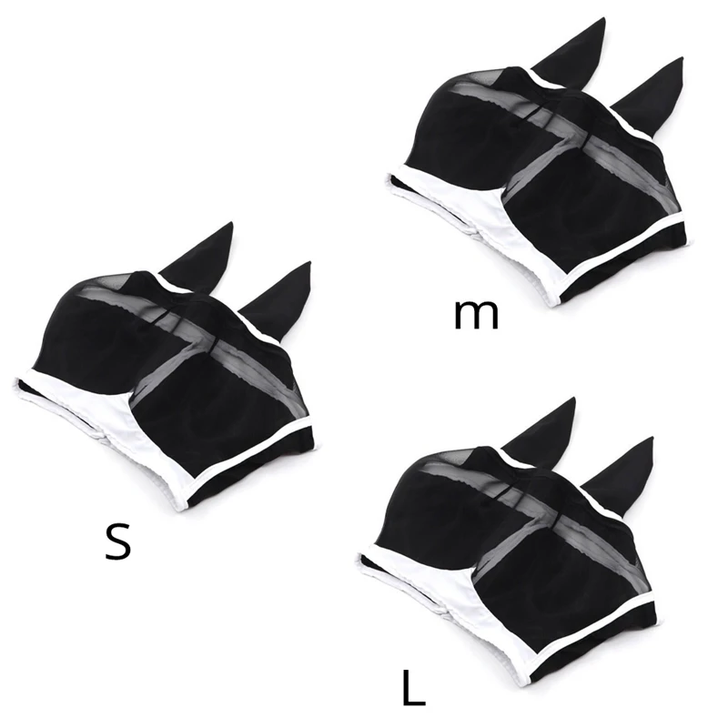 Horse Mask Adjustable Breathable Anti-UV Anti-Mosquito Pet Eye Protection Mesh Anti-Fly Protective Cover