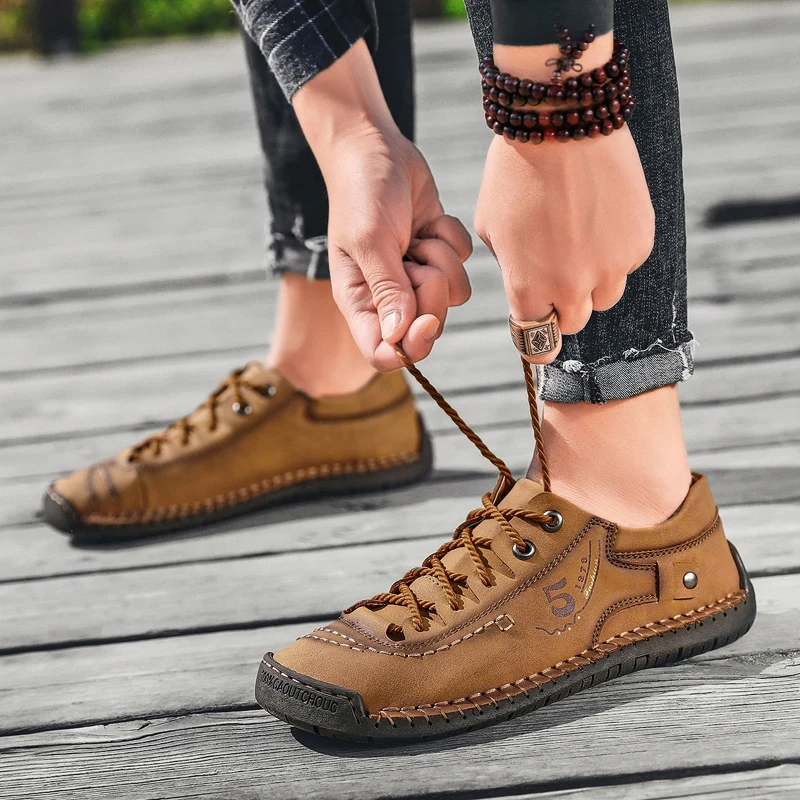 

Новые мужские кожаные повседневные туфли для улицы, удобные, высококачественные, модные, мягкие, классические, нескользящие, на плоской подошве, мокасины, трендовые