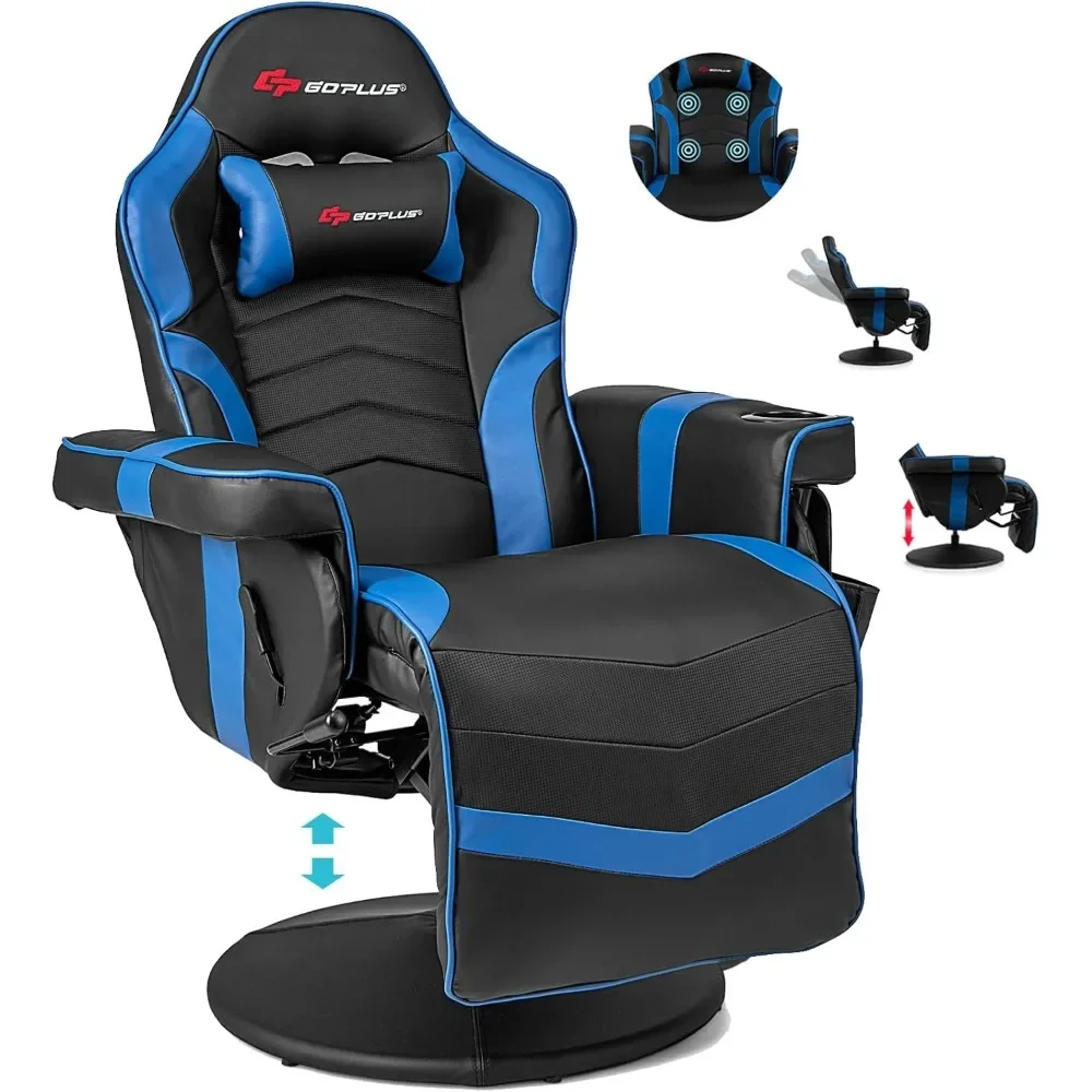 Gaming-Liege, verstellbarer Massage-Gaming-Stuhl mit Fuß stütze für Getränke halter Ergonomisches Einzels ofa Wohnzimmer Heimkino-Sitz gelegenheiten