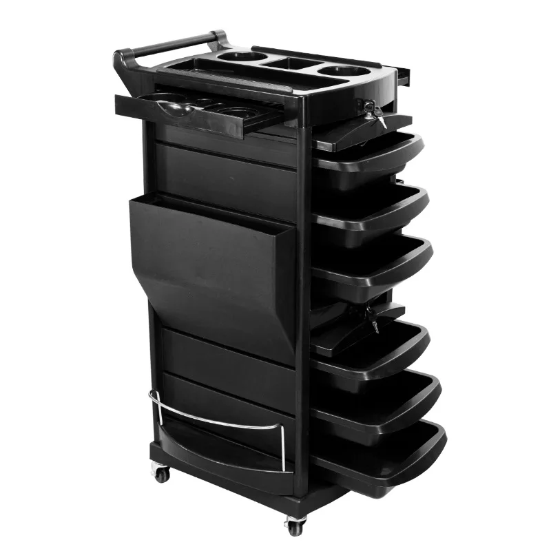Hairdressing Tool Cart, Salon Perming & Dyeing Tool Cabinet, Multi-layer Salon Trolley with Door Lock