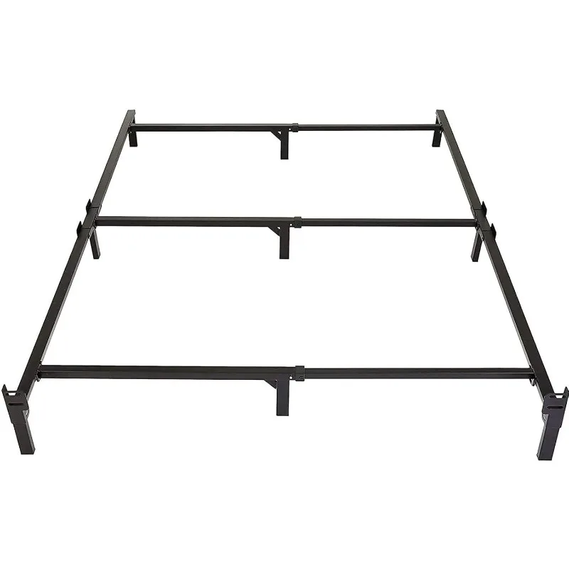 Bed Frame, 9-Leg Base for Box Spring and Mattress, King, Tool-Free Easy Assembly, Black, 79.5