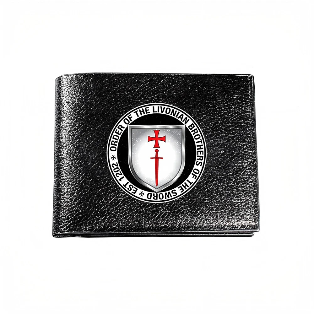Order Of The Livonian Brothers Of The Sword Shield Emblem Men's Wallet Card Holder Casual Business Fashion Print Design