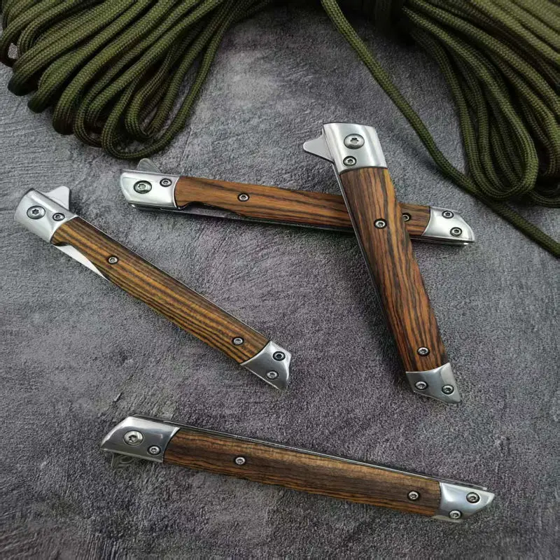 ダマスカスD2パターン折りたたみナイフ多目的アウトドアキャンプステンレス鋼折りたたみナイフ高さ硬度付き