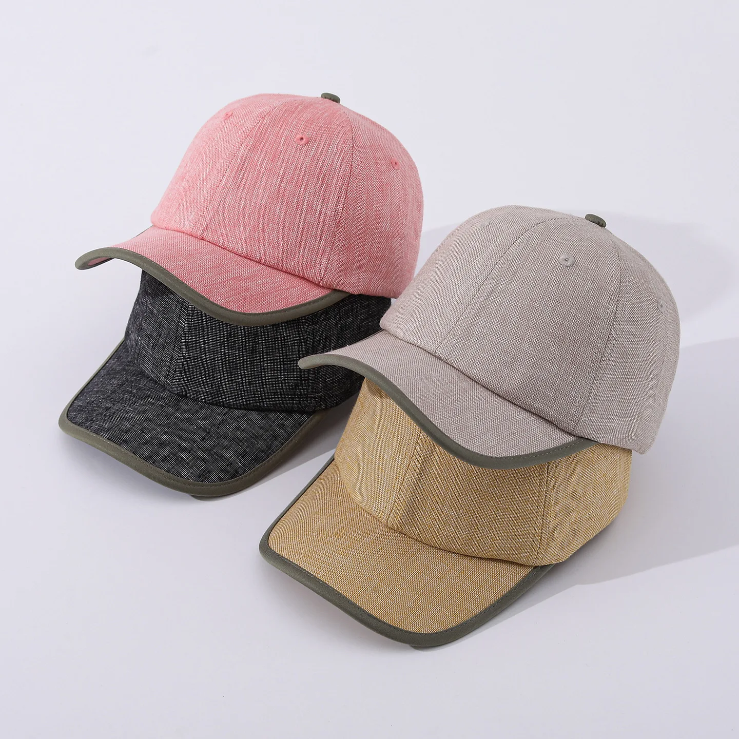 Summer Linen Sun Protection Baseball Caps Retro Sun Hat Breathable Casual Versatile Baseball Cap for Outdoor