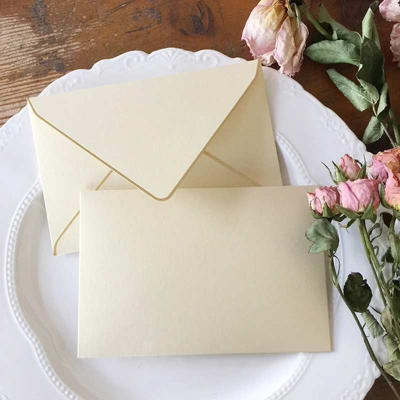 10 pçs/lote Ouro Stamping Envelopes Criativas Bonito Macaron Cor Envelope Envelope Do Convite Do Casamento de Papel Kawaii