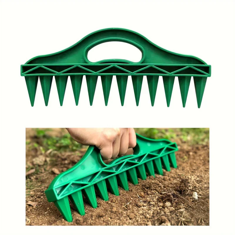 2pcs set Durable Plastic Hand Dibbler Garden Seeder Tool, 12-Hole Fast Seeding, Waterproof Planting Aid for Efficient Gardening