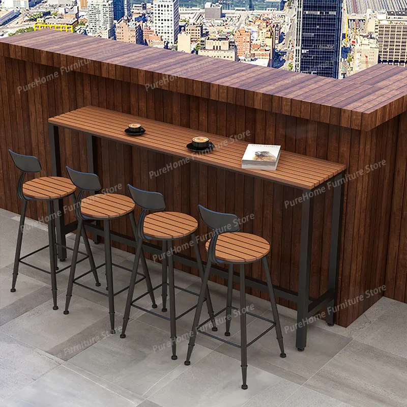 

Weather-Resistant WPC Bar Table - Eco-Friendly Durable High Pub Table for Bistro Outdoor Commercial Use Bar Furniture