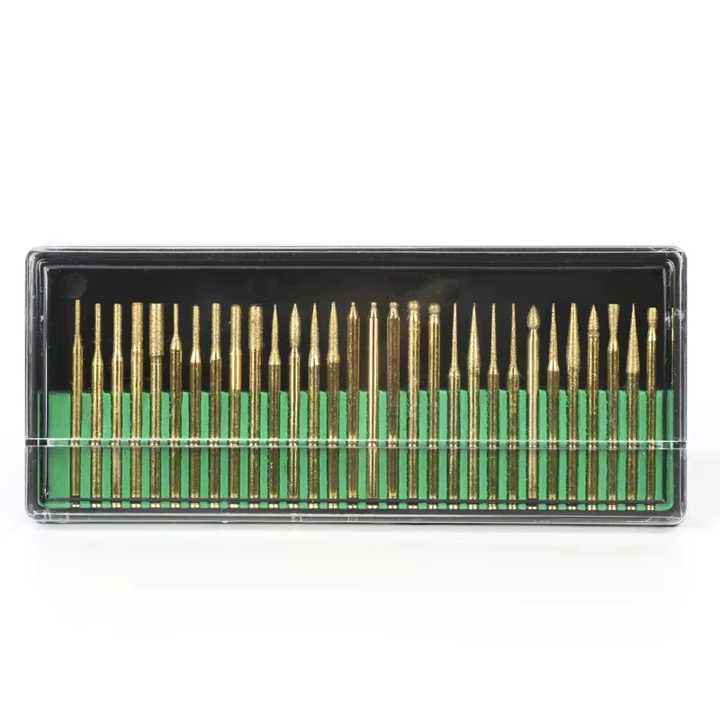 30PCS Titanium-Plated Alloy Grinding Head 3mm Dremel Accessories Dremel Rotary Tool Tit Bit For Mold Repair Slot Engraving