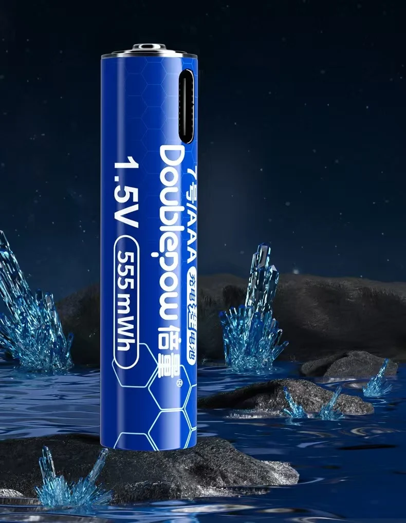 4 قطعة/الوحدة 1.5 فولت AAA بطارية قابلة للشحن 555mWh USB بطاريّة ليثيوم قابلة لإعادة الشحن شحن سريع عبر كابل USB الصغير