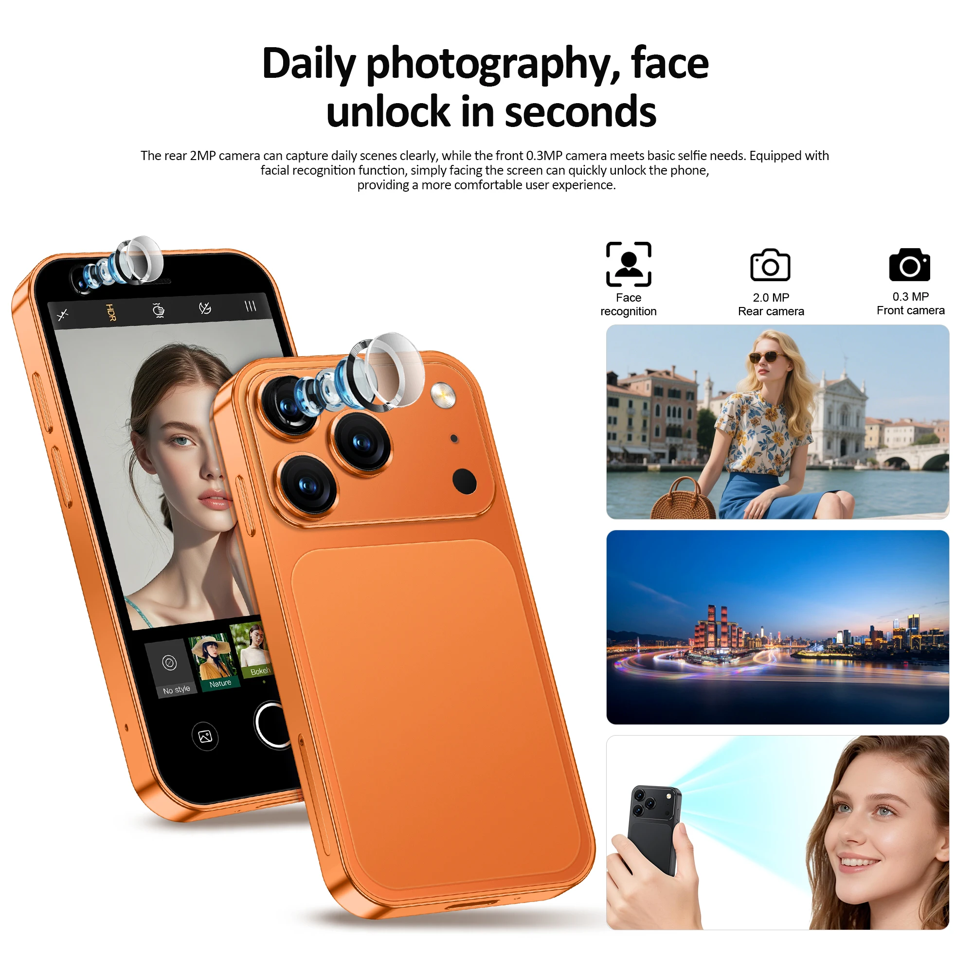SERVO 18SE Mini Android Pocket Smartphone 3G WCDMA Cellular Face Unlock Cellphone 3.0' Display 16GB WiFi 2MP Camera Mobile Phone